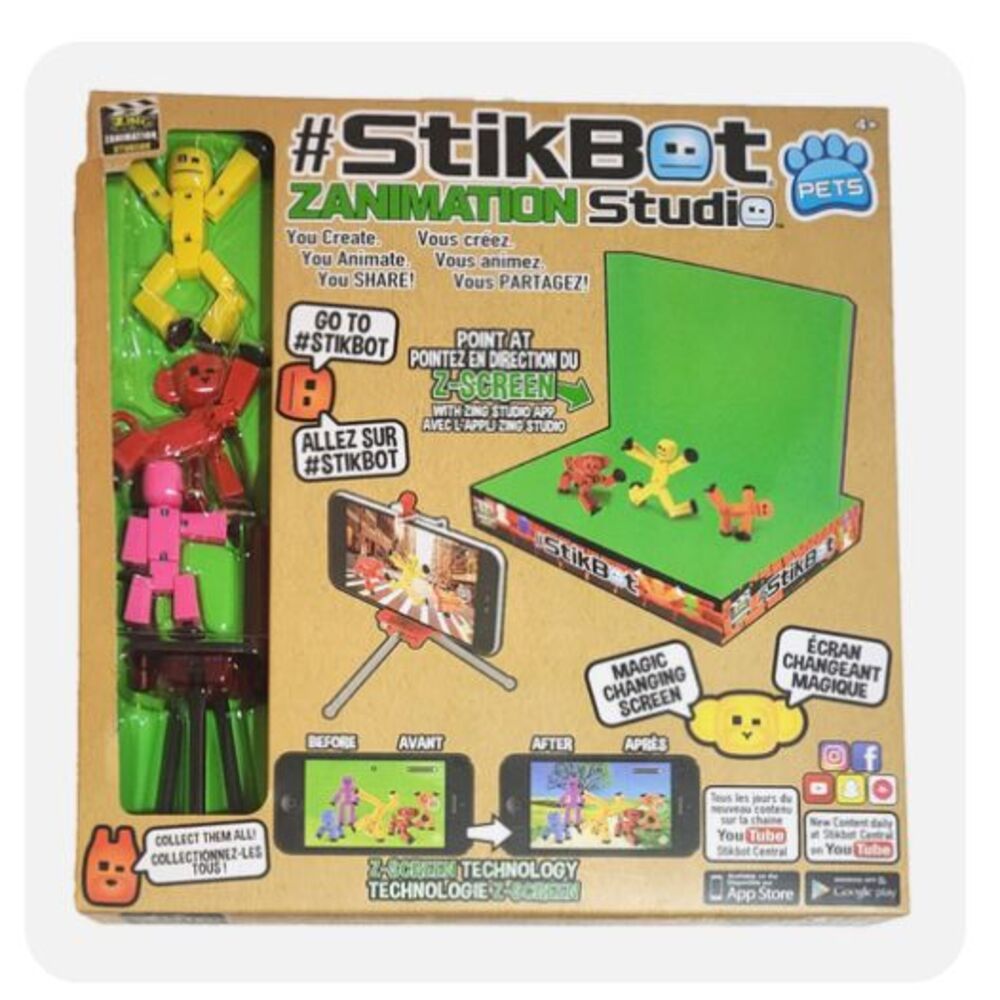StikBot Pets Studio Pro Zanimation Kit - Screen, 4 Figures, Tripod